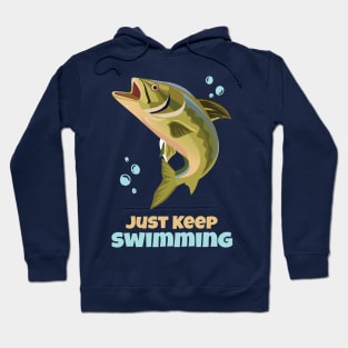 Just Keep Swimming Vintage Fish Hoodie